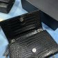 YSL Black Croc-Embossed Leather Shoulder Bag 2
