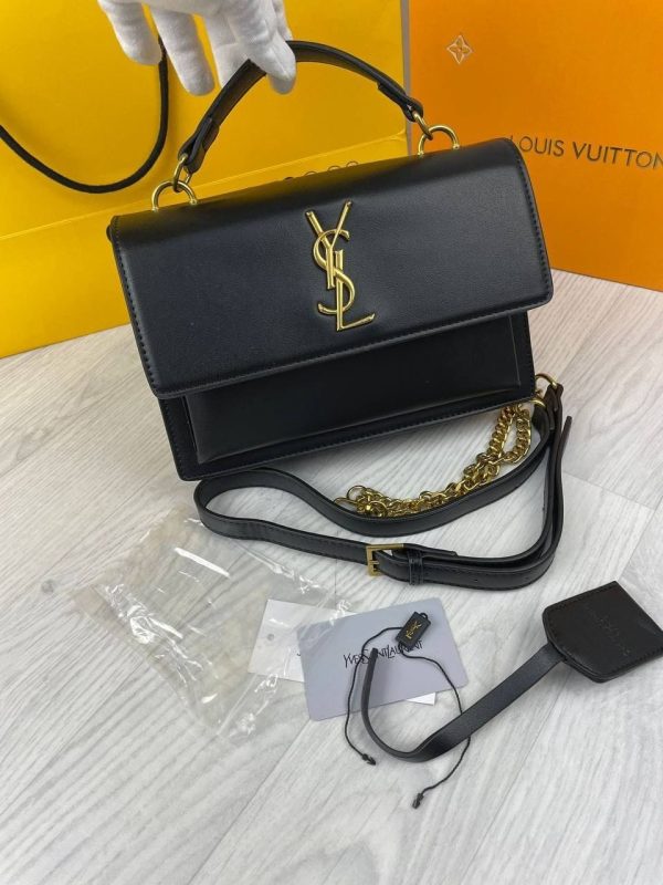 YSL Sunset Medium Black Crossbody Bag