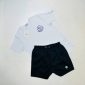 Moncler Logo Print Crew Neck T-Shirt & Shorts Set white t-shirt with black short
