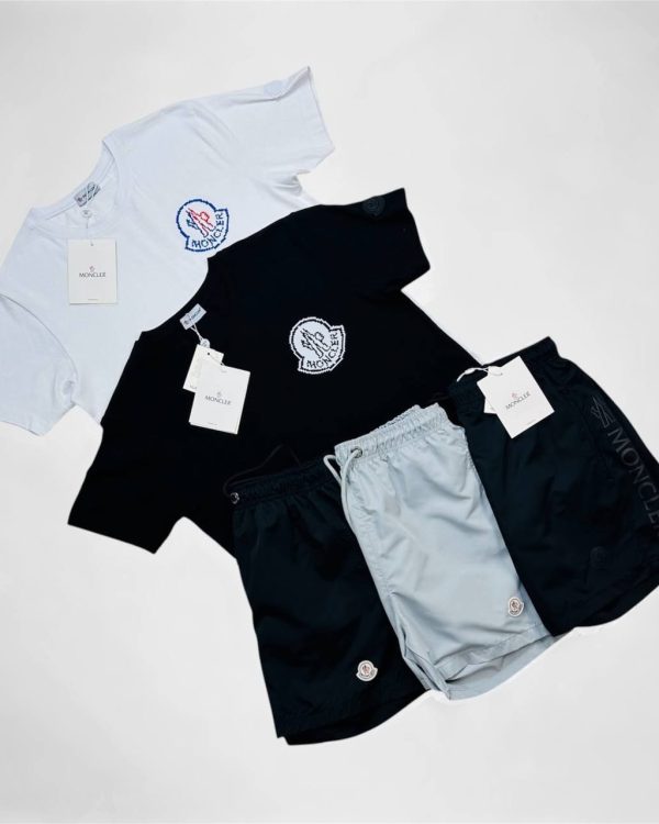 Moncler Logo Print Crew Neck T-Shirt & Shorts Set