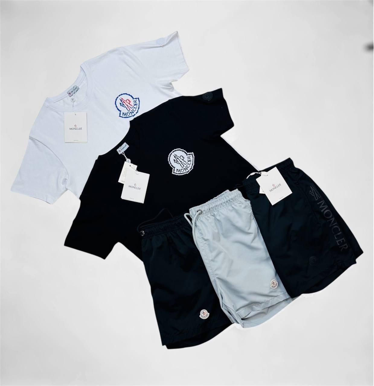Moncler Logo Print Crew Neck T-Shirt & Shorts Set