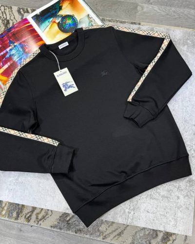 Burberry Cotton Check-Trim Sweatshirt AAA Quality