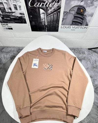 Burberry EKD Textured Cotton Long Sleeve Sweatshirt brown