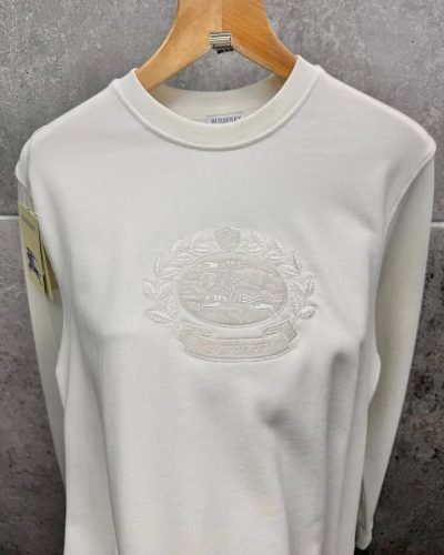 Burberry EKD Textured Cotton Sweatshirt white Burberry EKD Textured Cotton Sweatshirt white
