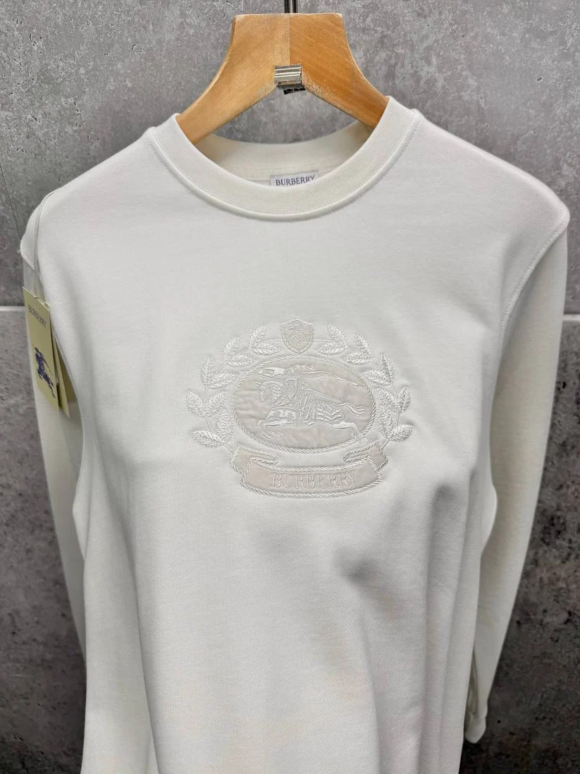 Burberry EKD Textured Cotton Sweatshirt white