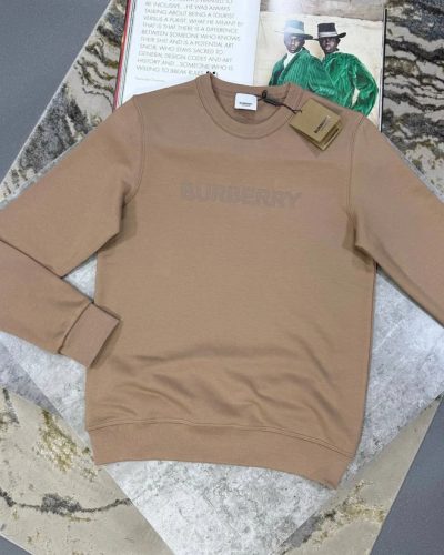 Burberry Logo Print Cotton Sweatshirt AAA Quality brown
