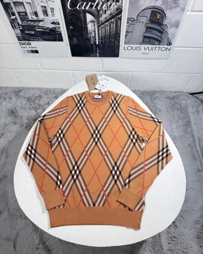 Burberry Nova Check Long-Sleeve Brown Sweatshirt