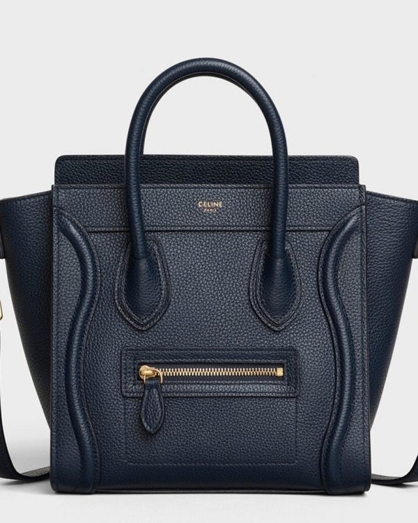 Celine Nano Luggage Tote Bag in Navy Blue