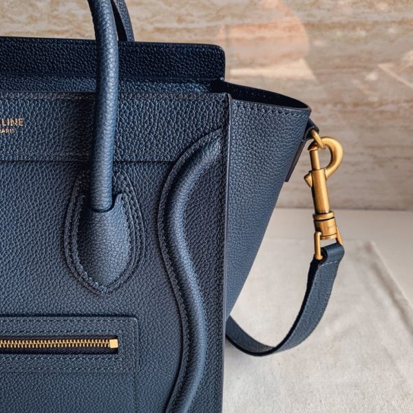 Celine Nano Luggage Tote Bag in Navy Blue 2 Celine Nano Luggage Tote Bag in Navy Blue 2