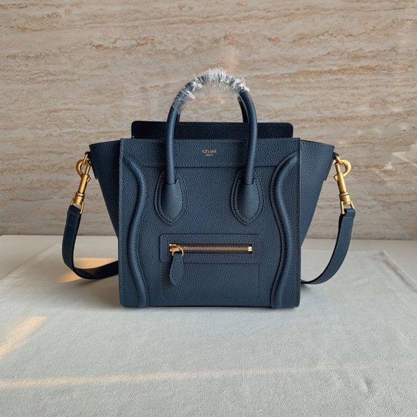 Celine Nano Luggage Tote Bag in Navy Blue 4 Celine Nano Luggage Tote Bag in Navy Blue 4