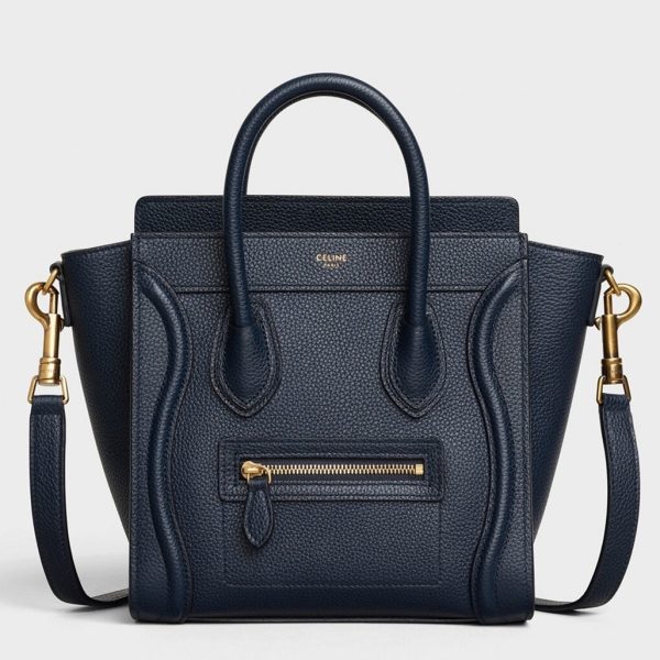 Celine Nano Luggage Tote Bag in Navy Blue