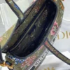 Dior Saddle Bag Knockoff in Green Multicolor Dior Petites Fleurs Embroidery 1