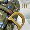 Dior Saddle Bag Knockoff in Green Multicolor Dior Petites Fleurs Embroidery 2