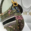 Dior Saddle Bag Knockoff in Green Multicolor Dior Petites Fleurs Embroidery 3