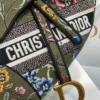 Dior Saddle Bag Knockoff in Green Multicolor Dior Petites Fleurs Embroidery 4