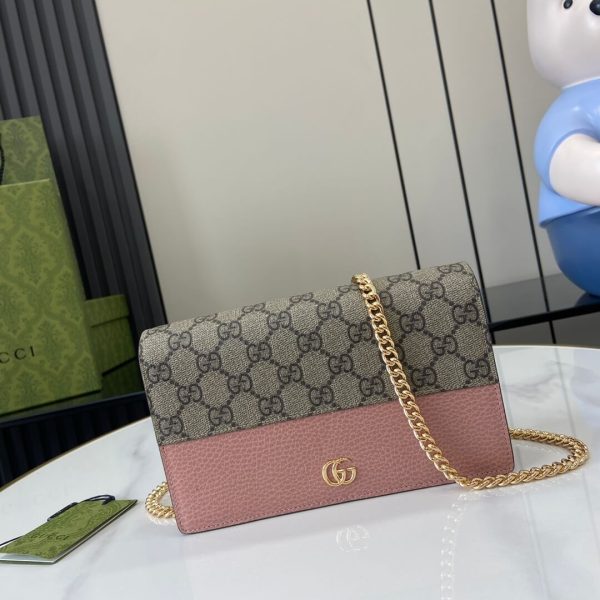 Gucci GG Marmont Two-Tone Mini Chain Replica Bag
