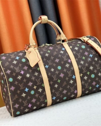 Louis Vuitton Monogram Craggy Keepall Travel 50 Bag in Chocolate