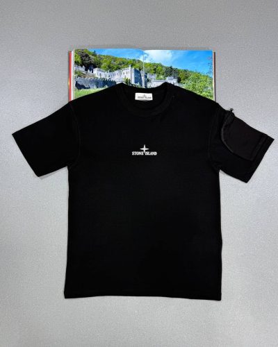 Stone Island Archivio Organic-Cotton Logo First Copy T-Shirt black color