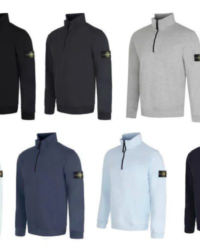tone Island Badge Half-Zip Cotton Sweatshirt AAA Quality