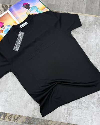 Stone Island Combed Organic Cotton First Copy T-Shirt for Men black color