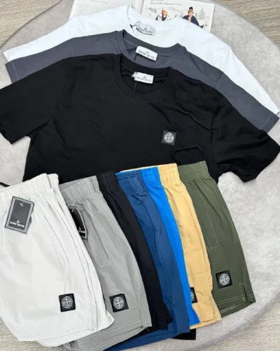 Stone Island Compass Patch Luxury Replica T-Shirt & Shorts Set