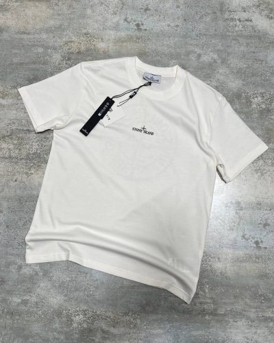 Stone Island Compass-Print Cotton Jersey 1-1 Replica T-Shirt white color