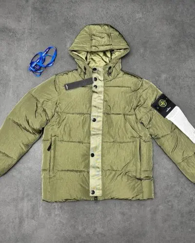 Stone Island Crinkle Down Puffer Jacket for Men Luxury Replica