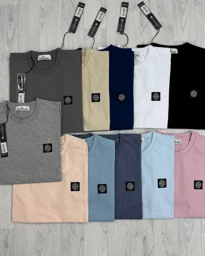 Stone Island Garment-Dyed Compass Patch T-Shirt in AAA Quality