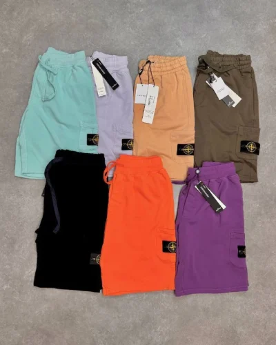 Stone Island Garment-Dyed Fleece Bermuda Cargo AAA Quality Shorts