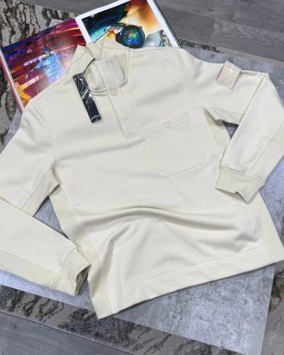 Stone Island Ghost Half-Snap Button Sweatshirt AAA Quality Beige
