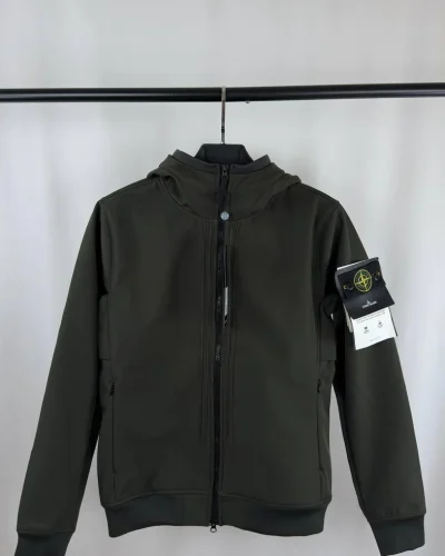 Stone Island Junior Logo-Patch Zip-Up Replica Jacket