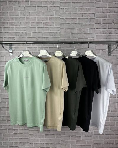 Stone Island Logo-Embroidered Cotton AAA Quality T-Shirt