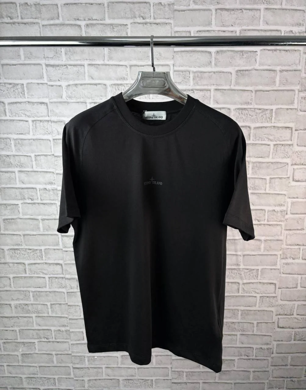 Stone Island Logo-Embroidered Cotton AAA Quality T-Shirt for Men black