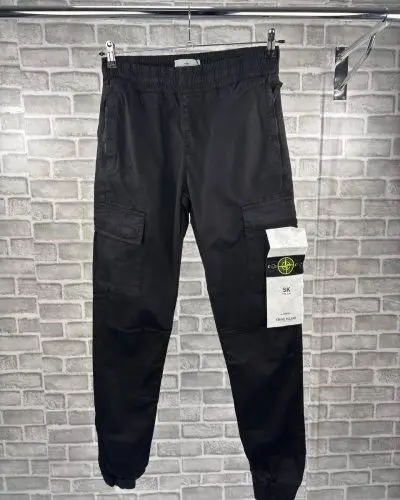 Stone Island Men's Black Tapered AAA Quality Cargo Pants