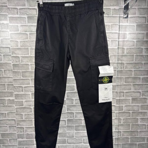 Stone Island Men's Black Tapered AAA Quality Cargo Pants