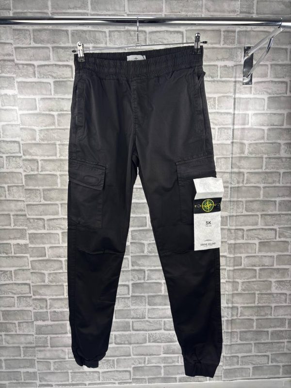 Stone Island Men's Black Tapered AAA Quality Cargo Pants