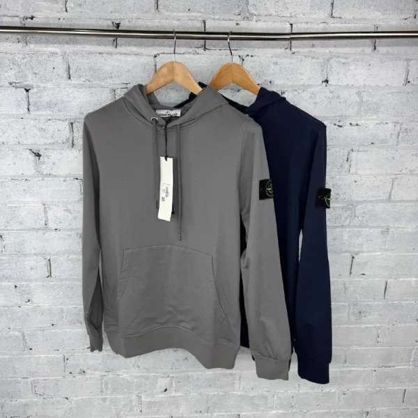 Stone Island Men's Brushed Cotton Fleece Premium Quality Hoodie