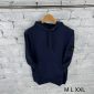 Stone Island Men's Brushed Cotton Fleece Premium Quality Navy Blue Hoodie