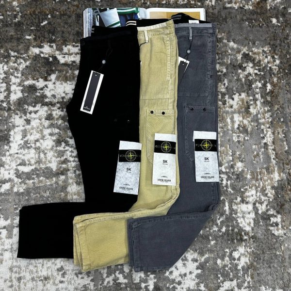 Stone Island Men's Corduroy Cargo AAA Quality Pants