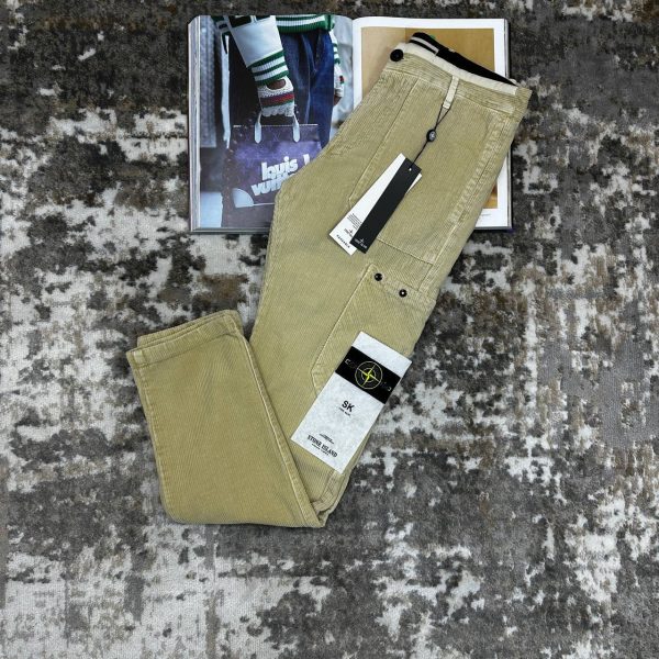 Stone Island Men's Corduroy Cargo AAA Quality beige Pants Stone Island Men's Corduroy Cargo AAA Quality beige Pants