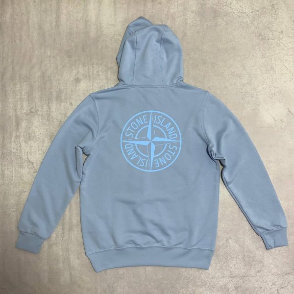 Stone Island Men's Front Embroidered Logo AAA Quality Hoodie Blue Color Stone Island Men's Front Embroidered Logo AAA Quality Hoodie Blue Color