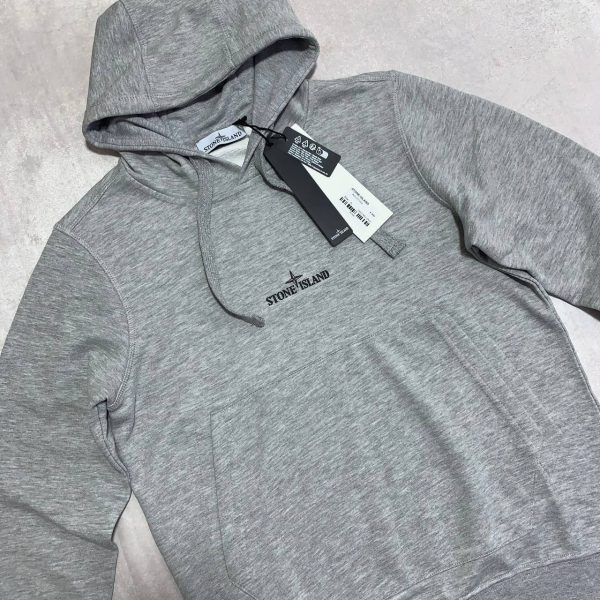 Stone Island Men's Front Embroidered Logo AAA Quality Hoodie Blue Color8