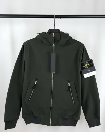 Stone Island Men's Light Soft-Shell Logo-Patch Replica Premium Quality Jacket
