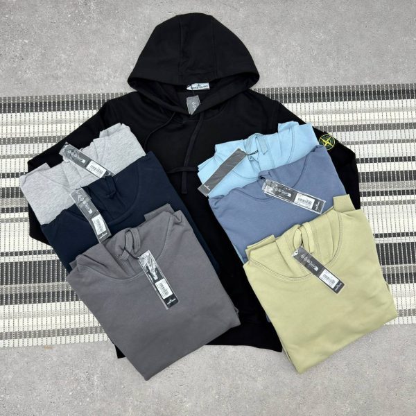 Stone Island Men's Logo Fleece Cotton Replica Hoodie