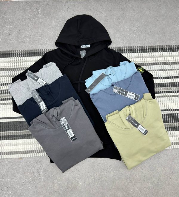 Stone Island Men's Logo Fleece Cotton Replica Hoodie