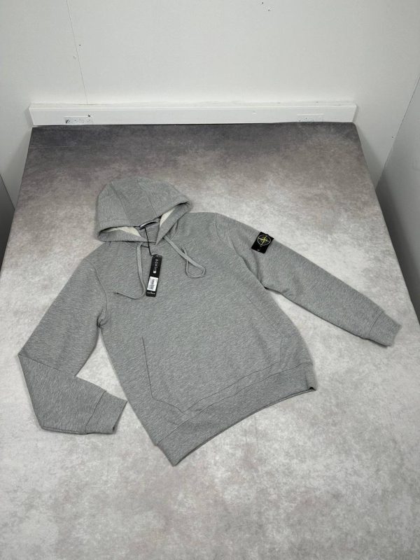 Stone Island Men's Logo Fleece Cotton Light Green Replica Hoodie Stone Island Men's Logo Fleece Cotton Light Green Replica Hoodie