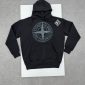 Stone Island Men's Logo Fleece Thick Cotton Graphic Pullover 1-1 Hoodie Black