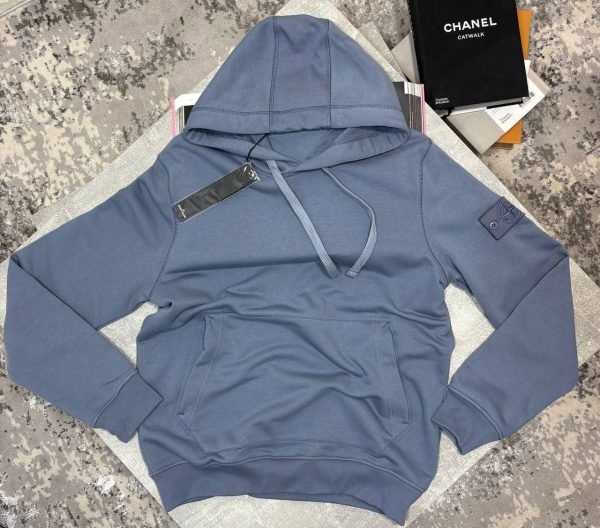 Stone Island Men's Logo-Patch Cotton Dark Blue Color Hoodie Stone Island Men's Logo-Patch Cotton Dark Blue Color Hoodie