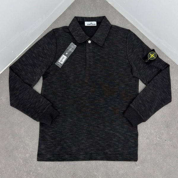 Stone Island Men's Long-Sleeve Stand-Up Collar Polo Shirt – 2 Colours