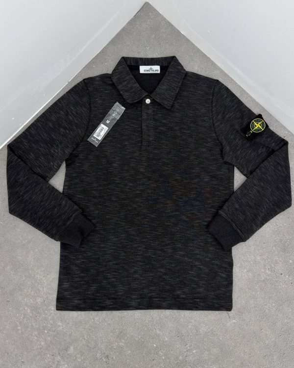 Stone Island Men's Long-Sleeve Stand-Up Collar Polo Shirt – 2 Colours